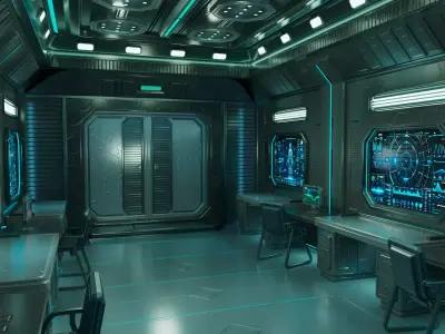 Sci Fi Interior Station 3D model