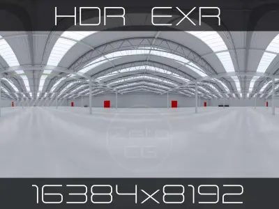 HDRI - Warehouse Interior 8b - 16384x8192 Texture