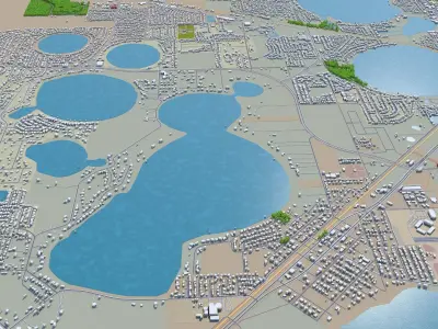 Winter Haven Florida USA 25km Low-poly 3D model
