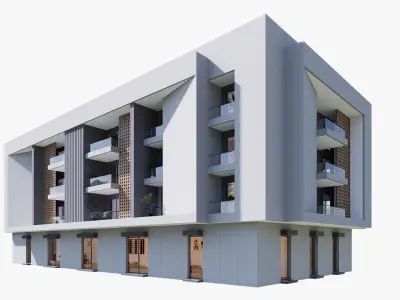 Residence apartment Low-poly 3D model