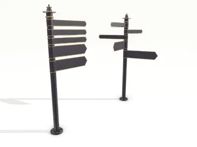 Street signpost A Low-poly 3D model