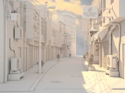 Korea Street Exterior scene 3D model