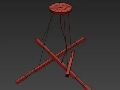 Three Branch Dynamic Stilk Chandelier 3D model
