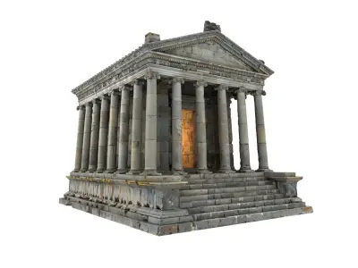 Greek Roman Temple Scan with LODs Low-poly 3D model