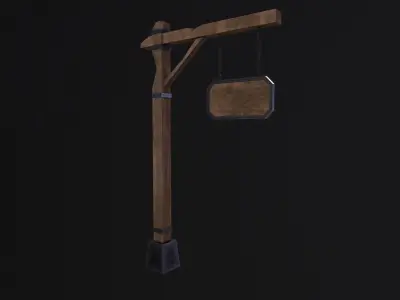Medieval sign Low-poly 3D model