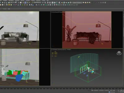 Interior living room scene 46 3D model