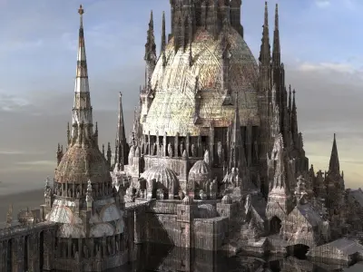 Twin serpant Grand temples Fortress Kit bash 3D model