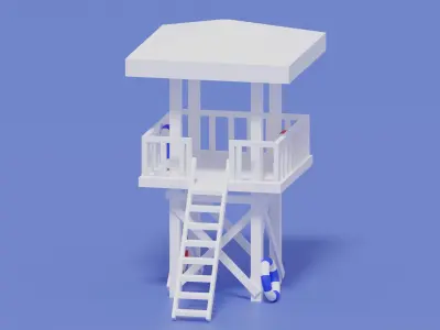 Beach Lifeguard Tower 3D model