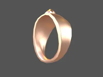 Gem Simple Ring v1 003 Low-poly 3D model