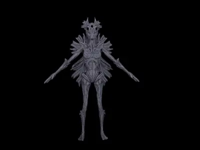 Alien F  Low-poly 3D model