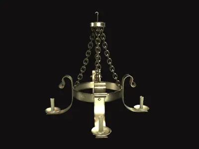 Medieval Chandelier V02 Low-poly 3D model