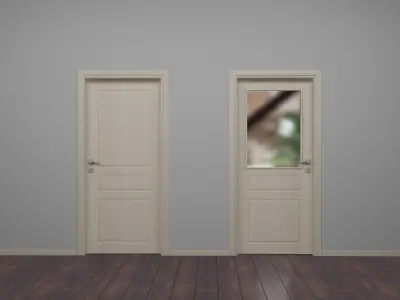 WOOD DOOR COLLECTION - Modern Interior Wooden Door - Real UVW 3D model