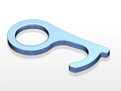 Touchless keychain Door opener 3d printed stl files Free 3D print model