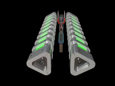 WTriLGun32800 Double Laser Gun Root Low-poly 3D model
