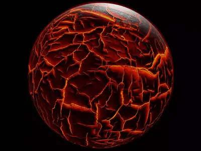 Alien Lava Planet Sci-Fi Fantasy Scenery 3D model