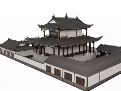 Historic Temple Courtyard 3D model