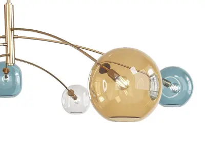 GLASSCHERRY light chandelier with glass globes Low-poly 3D model