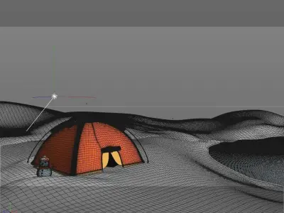 cartoon snow hut scene 3D model