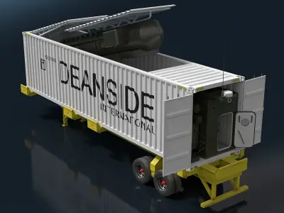  Tactical Missile System Inside 40ft Container on Trailer 
