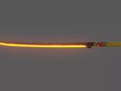 Sci-Fi Glowing Hot Katana Low-poly 3D model