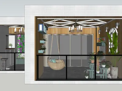  modern-style balcony scenes Free 3D model