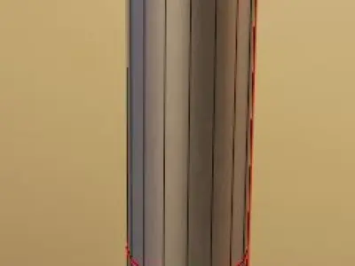 Ball Head Aluminium Bollard Low-poly 3D model