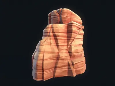 Stylized Desert Rock 4 Low-poly 3D model