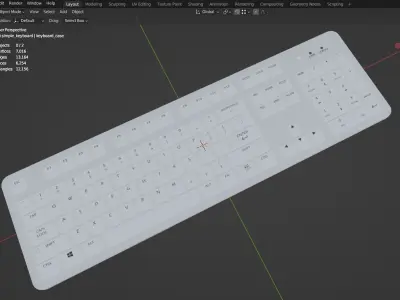 Simple PC Keyboard QWERTY Free low-poly 3D model