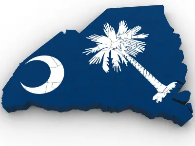 South Carolina Political Map 3D model