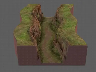 Cliff lowpoly V03 Low-poly 3D model