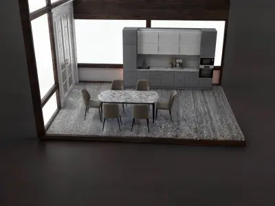 kitchen room 3D model buy