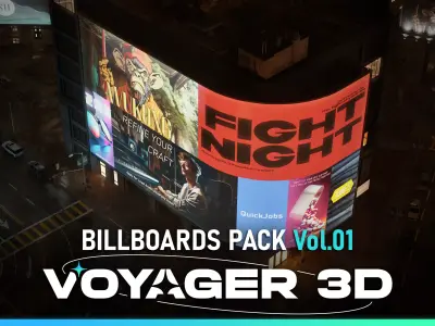 Billboards Pack Vol 01 Low-poly 3D model