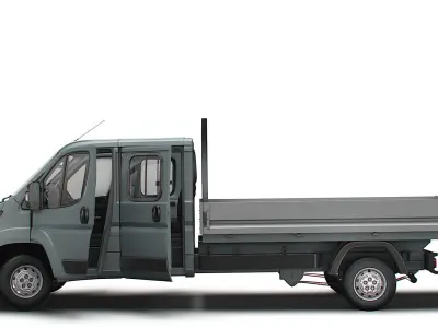 Citroen Jumper Crew Cab Truck HQInterior 2023 3D model