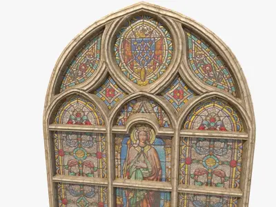  Stained Glass Window Low-poly 3D model