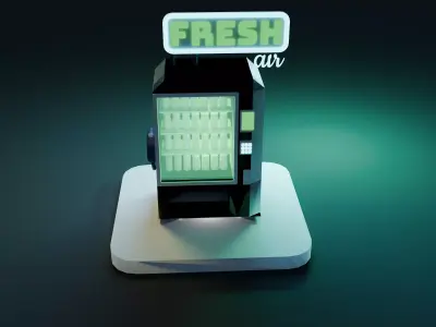 3D stylized vending machine with a sleek and modern design Low-poly 3D model