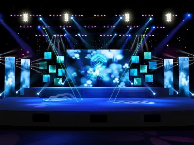 Stage party concert fashion catwalk T station  184 3D model