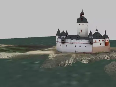Pfalzgrafenstein Castle Germany lowpoly 3d model Low-poly 3D model