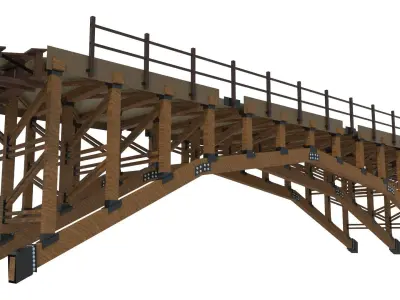 Wooden Bridge 3D model