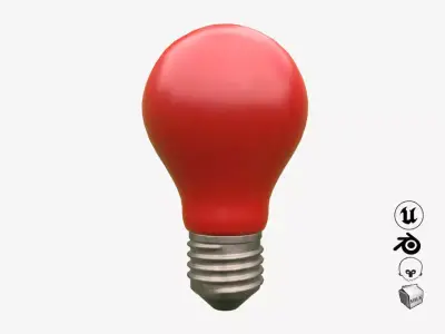 Realistic Color Lightbulb Low-poly 3D model