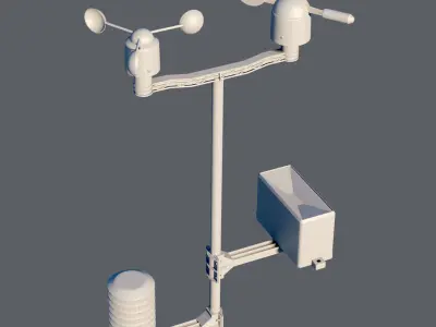 Weather meteo station device Low-poly 3D model