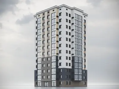 Modern Residential Building 010 3D model