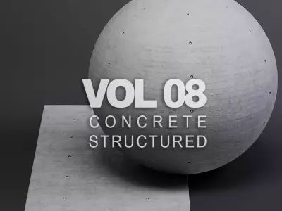 Concrete vol08 Structured 8K Seamless PBR Materials Texture