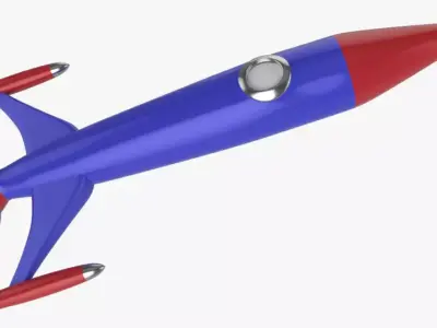 Cartoon Rocket Low-poly 3D model