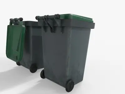 Trash Can Low-poly 3D model