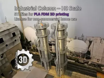 Industrial Column H0 Scale 3D print model