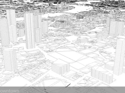 London Downtown Streets and Buildings 3D model