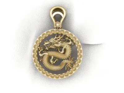 Chinese Dragon Pendant 3D print model 3D print model