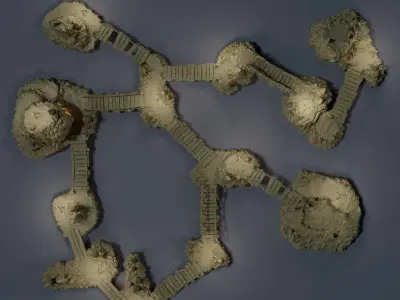 Raised Cavern Pack Tabletop Terrain 28 MM 3D print model