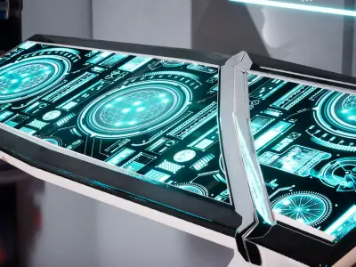 SciFi Office 16 Assets Low-poly 3D model