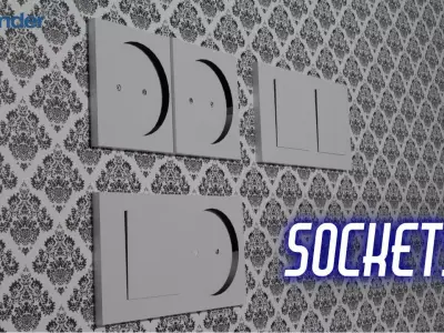 Sockets and switch Low-poly 3D model